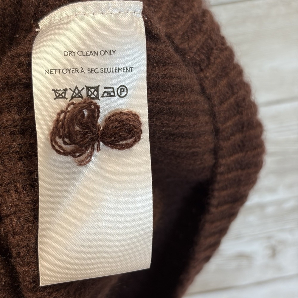 NWT Anthropologie Womens XS Cape Sweater 100% Cashmere Chocolate Brown Cowl Neck - Picture 6 of 12